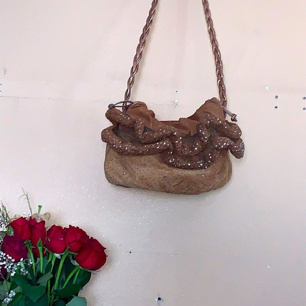 Rita Diana for Mylinka Vintage Soft Leather Swarovski Embellished Y2K Purse - Picture 1 of 8